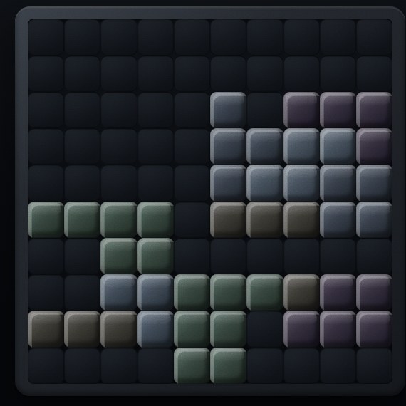 Blackstone, a board of colored stone blocks